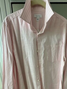 Calvin Klein Light Pink Striped Dress Shirt
